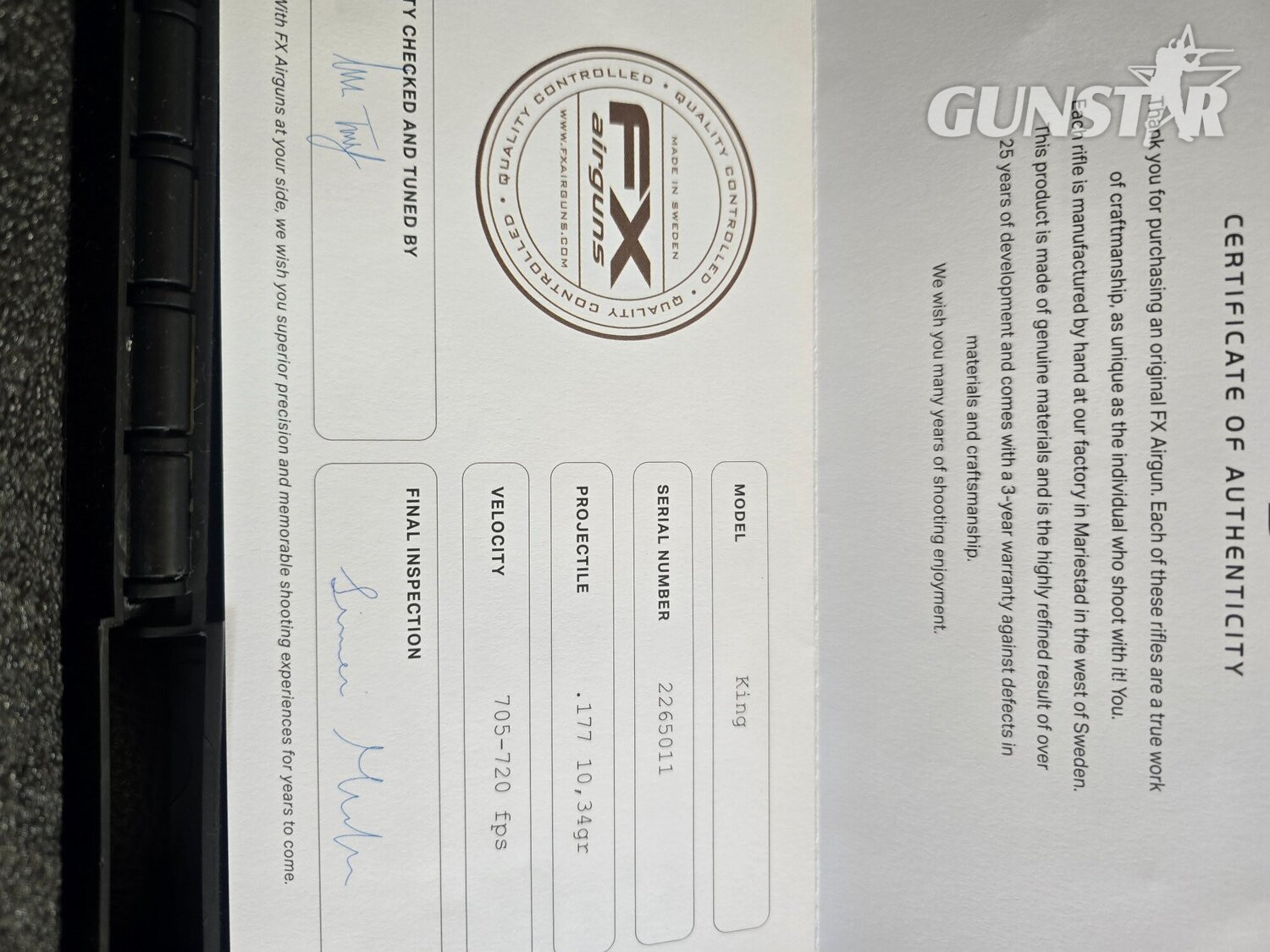 {CATEGORY} - FX Airguns King 500 .177 in 