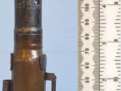 MK151/20 (20x82) API Armour Piercing Incendiary Round And Ammunition Link DEACTIVATED INERT. WW2 1944 dated German 20 mm MK151/20 (20x82) API Armour Pierc Antique & Militaria