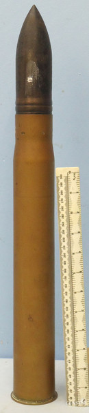 DEACTIVATED INERT. Unfired WW 1, British Naval 3 Pounder (47x376R) Hotchkiss High Explosive Common Pointed Round. - O 1688 DEACTIVATED INERT. Unfired WW 1, British Naval 3 Pounder (47x376R) Hotchkiss High Explosive Common Pointed Round. - O 1688  Other Ammunition in 