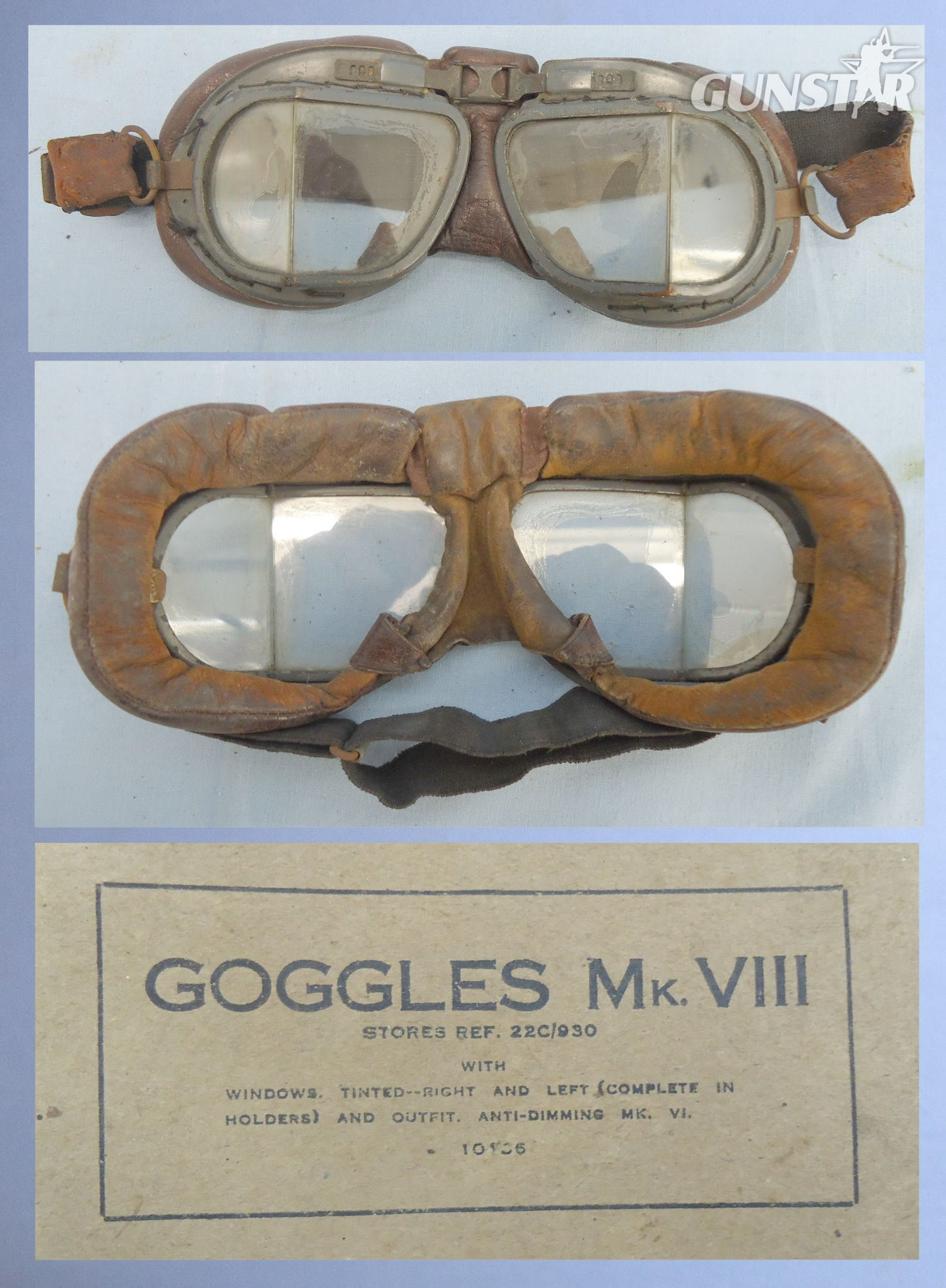  Original/Boxed/Un-Issued WWII RAF MK VIII Flying Goggles. 22521. Original/Boxed/Un-Issued WWII RAF MK VIII Flying Goggles. 22521.  Antique & Militaria