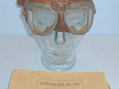 Original/Boxed/Un-Issued WWII RAF MK VIII Flying Goggles. 22521. Original/Boxed/Un-Issued WWII RAF MK VIII Flying Goggles. 22521.  Antique & Militaria