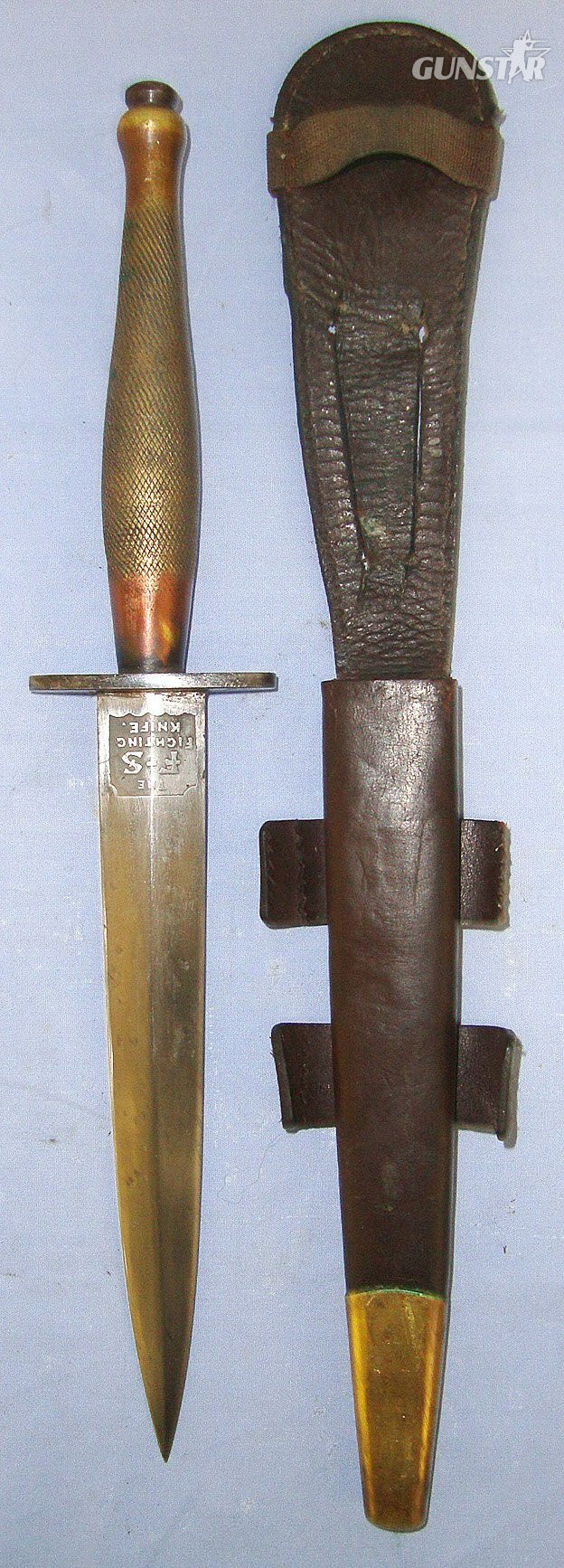 RARE**WW2 British Wilkinson Sword London 2nd Pattern Fairbairn Sykes FS Commando Fighting Knife With Double Etched & Blued Panels Blade & Scabbard. Sn 23484:50 Knive in 