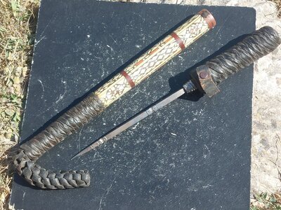 NORTH AFRICAN, ARABIAN CAMEL WHIP STILETTO DAGGER  Other Blade
