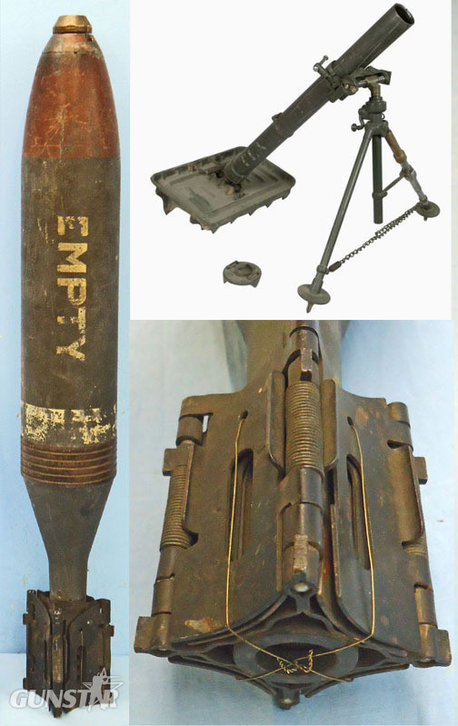 DEACTIVATED INERT. French, 1939 Dated, Unfired Brandt Mle 27/31, 81mm High Explosive (HE) Heavy Mortor. Sn - 20735 DEACTIVATED INERT. French, 1939 Dated, Unfired Brandt Mle 27/31, 81mm High Explosive (HE) Heavy Mortor. Sn - 20735  Other Ammunition in 