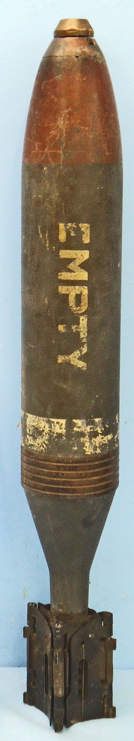 DEACTIVATED INERT. French, 1939 Dated, Unfired Brandt Mle 27/31, 81mm High Explosive (HE) Heavy Mortor. Sn - 20735 DEACTIVATED INERT. French, 1939 Dated, Unfired Brandt Mle 27/31, 81mm High Explosive (HE) Heavy Mortor. Sn - 20735  Other Ammunition - {CATEGORY} in 