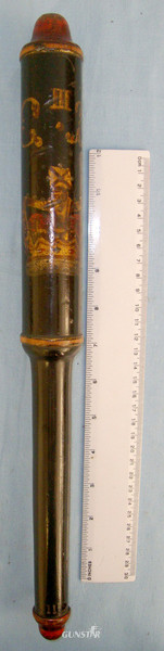 1738-1820 British George III Hand Painted Police Constabulary Ebonised Wood Tip Staff / Truncheon  Other Accessory in 