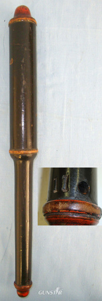  1738-1820 British George III Hand Painted Police Constabulary Ebonised Wood Tip Staff / Truncheon  Other Accessory
