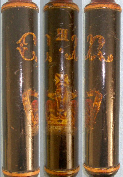 1738-1820 British George III Hand Painted Police Constabulary Ebonised Wood Tip Staff / Truncheon  Other Accessory