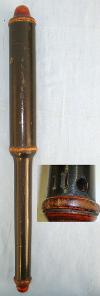  1738-1820 British George III Hand Painted Police Constabulary Ebonised Wood Tip Staff / Truncheon  Other Accessory