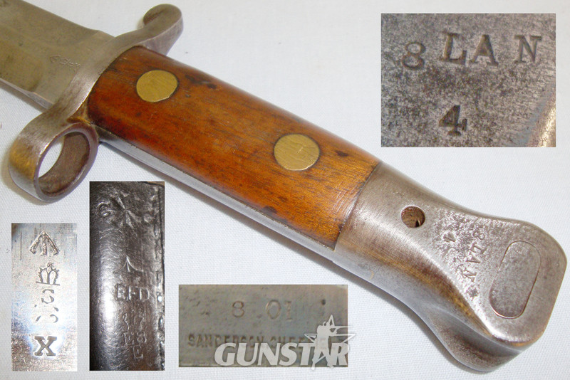 British 1901 Dated ‘1888’ 8th Battalion The Kings Own Royal Lancaster Regiment Stamped MkII Bayonet and Scabbard. BAYO 792. Bayonet