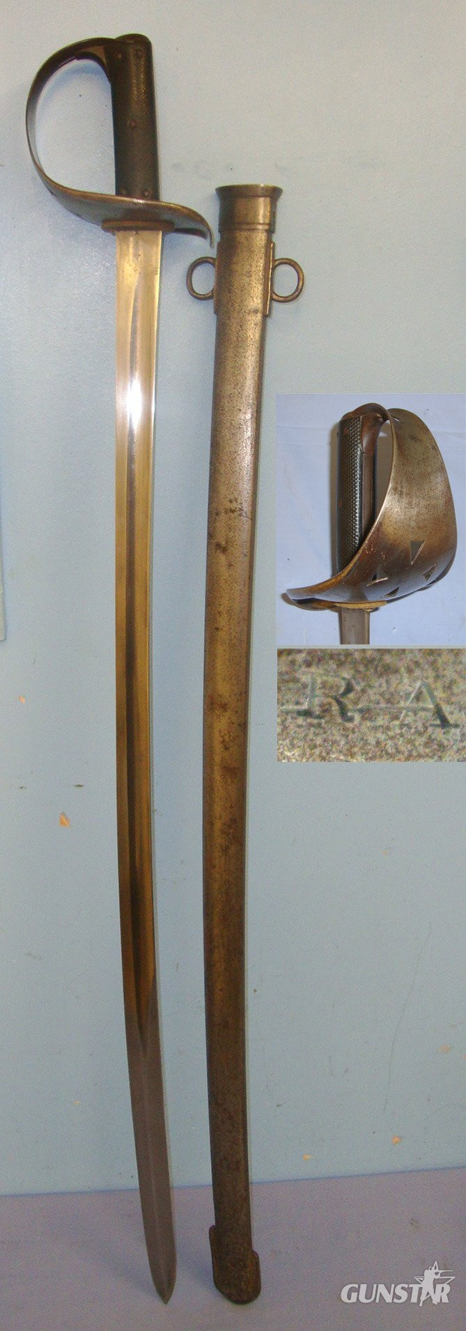Boer War Era 1890-1901 Dated British WD 1885 Pattern Cavalry Troopers Sword Regiment Marked ‘RA’ To The Royal Artillery. Sn 21412:1 Sword in 