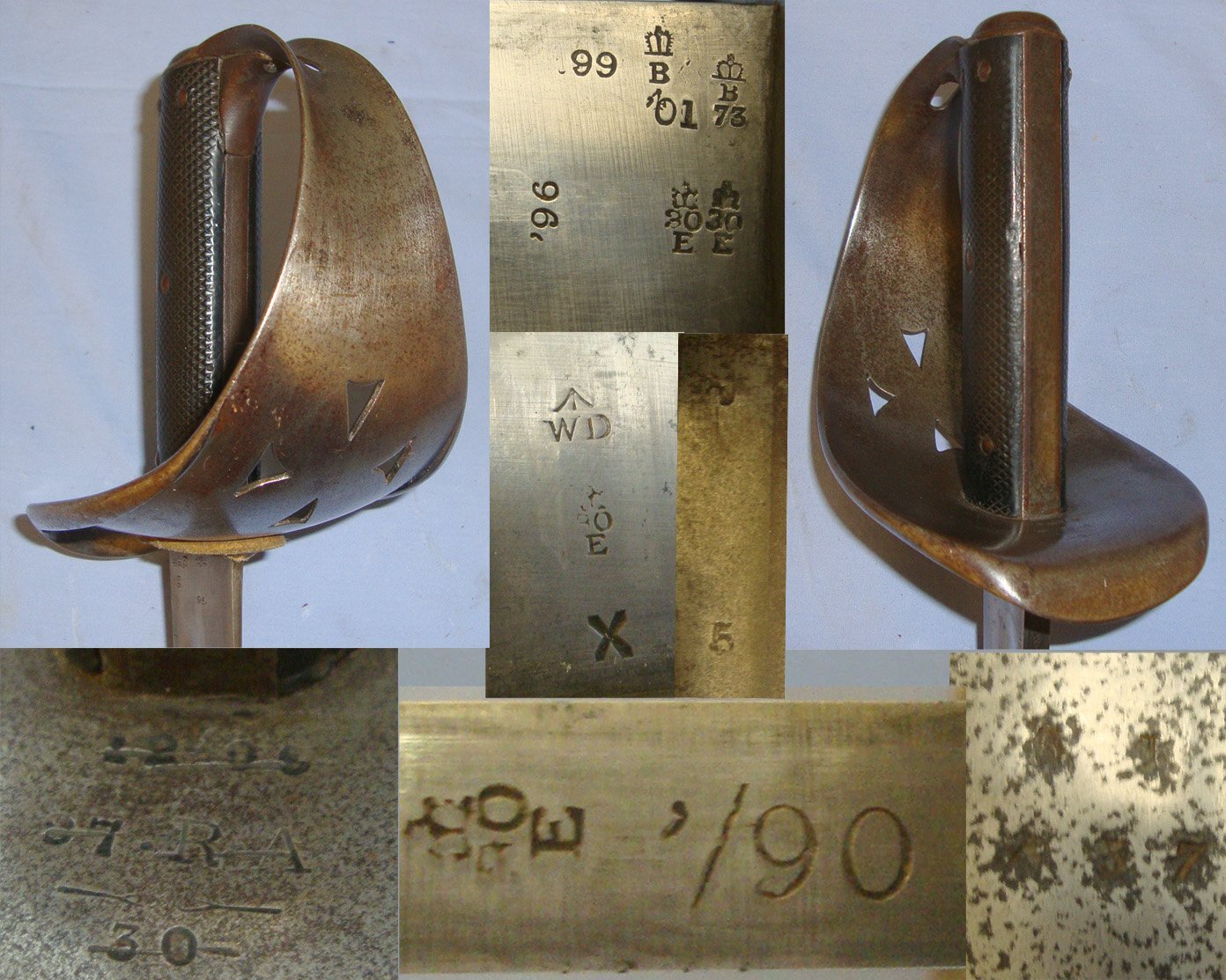 Boer War Era 1890-1901 Dated British WD 1885 Pattern Cavalry Troopers Sword Regiment Marked ‘RA’ To The Royal Artillery. Sn 21412:1 Sword
