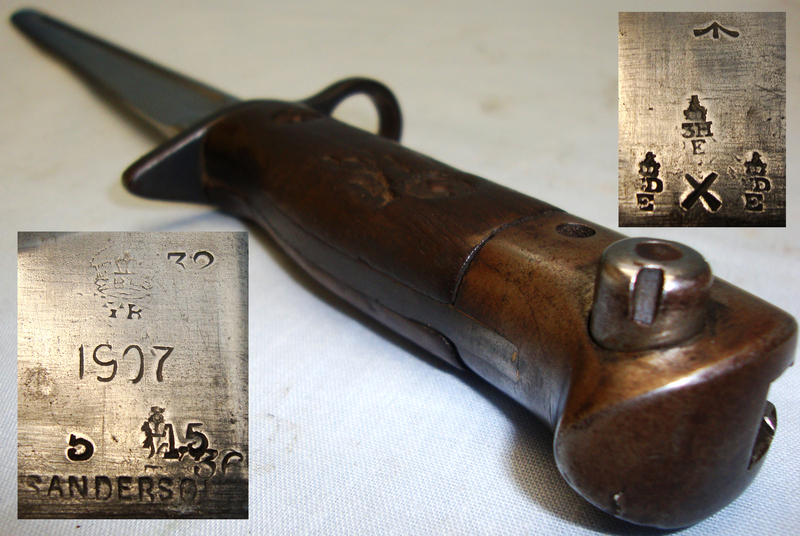 British 1907 Pattern Bayonet & Scabbard and Frog. BAYO 778 Bayonet