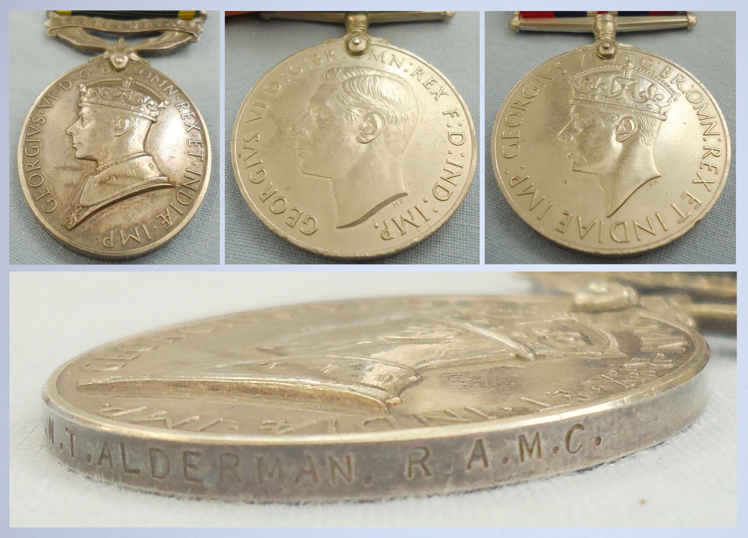 Defence Medal, War Medal & Territorial Efficiency Medal to a W.T. Alderman. M 135. Defence Medal, War Medal & Territorial Efficiency Medal to a W.T. Alderman. M 135.  Antique & Militaria