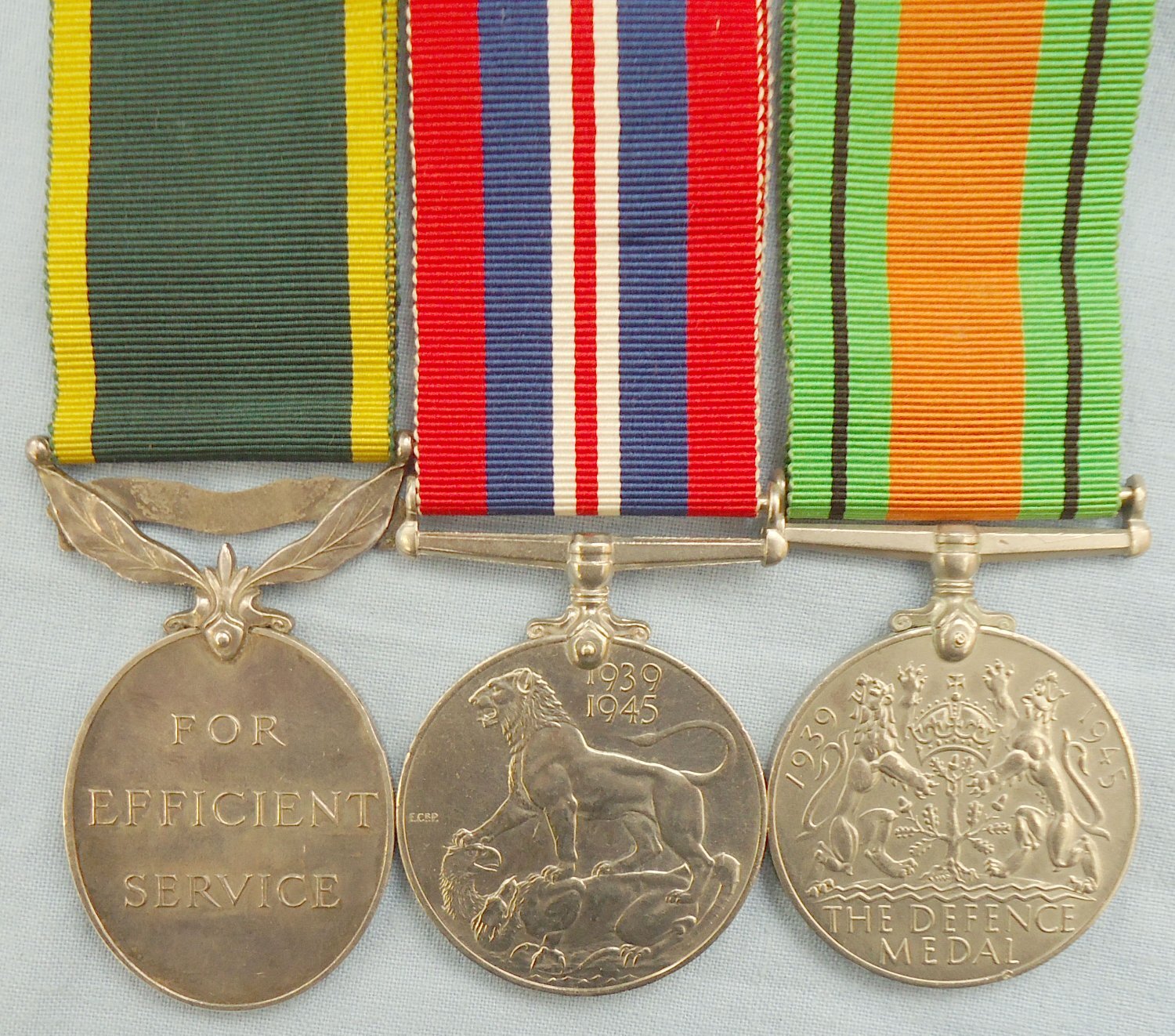  Defence Medal, War Medal & Territorial Efficiency Medal to a W.T. Alderman. M 135. Defence Medal, War Medal & Territorial Efficiency Medal to a W.T. Alderman. M 135.  Antique & Militaria