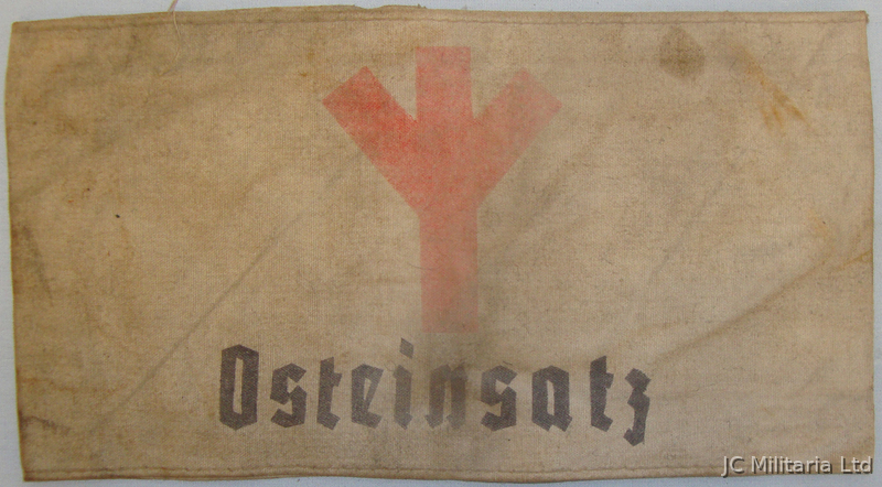 *A Rare Printed ‘S.A.’ Medical Personnel ‘Osteinsatz’ Armband. N 83. *A Rare Printed ‘S.A.’ Medical Personnel ‘Osteinsatz’ Armband. N 83. Clothing in 