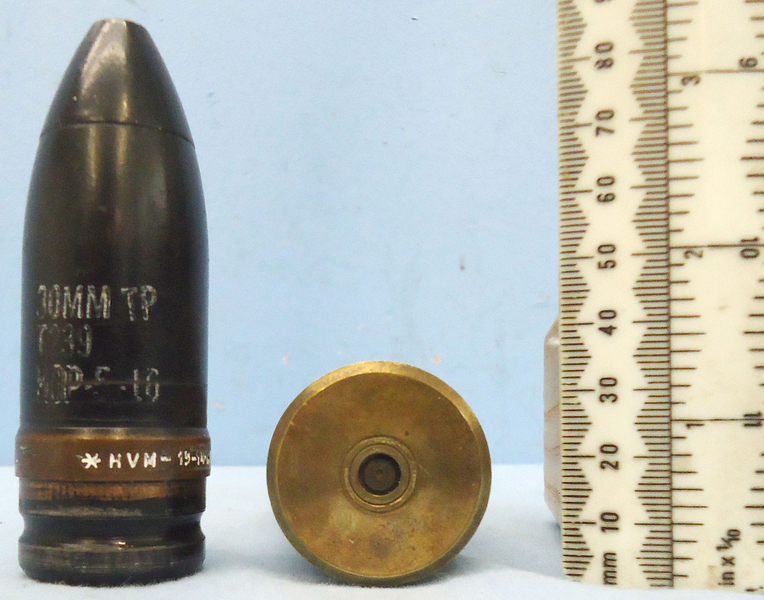 30mm American Experimental (37x126B) T239 Series, Long Wecom Target Practice Round. Sn - 19530:11 30mm American Experimental (37x126B) T239 Series, Long Wecom Target Practice Round. Sn - 19530:11  Other Ammunition