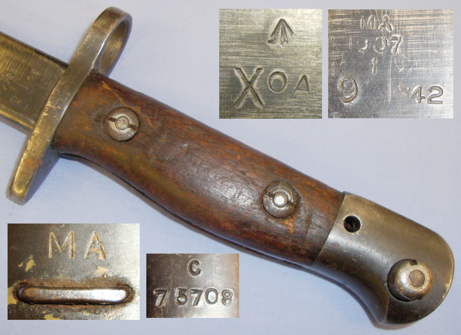 WWII Dated Australian 1907 Pattern Bayonet and No1 Scabbard. BAYO 354. Bayonet