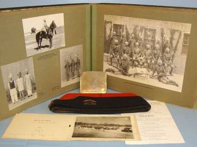 1930's Official Regimental Photograph Album, A Field Service Cap & A Cigarette C 1930's Official Regimental Photograph Album, A Field Service Cap & A Cigarette C Other Accessory
