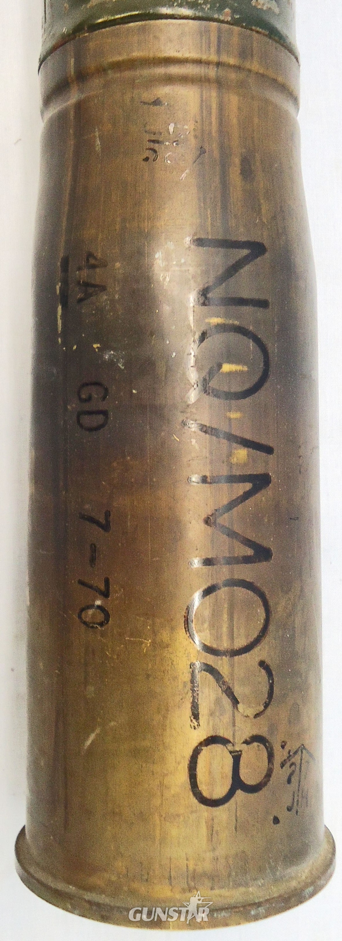 {CATEGORY} - INERT DEACTIVATED. Rare, MINT, British, 1969 Dated, 76mm ARMDC (76.2x230R) L21A1, Canister Round For The Scorpion light Tank and Saladin Armoured Car. - O 2011 INERT DEACTIVATED. Rare, MINT, British, 1969 Dated, 76mm ARMDC (76.2x230R) L21A1, Canister Round For The Scorpion light Tank and Saladin Armoured Car. - O 2011  Other Ammunition