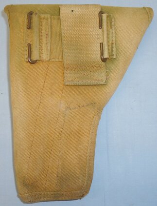  WWII Canadian Officers Dated 1945 Private Purchase Quality Canvas Holster for the Browning Hi Power Semi-Automatic Pistol. L 246. WWII Canadian Officers Dated 1945 Private Purchase Quality Canvas Holster for the Browning Hi Power Semi-Automatic Pistol. L 246. Antique & Militaria