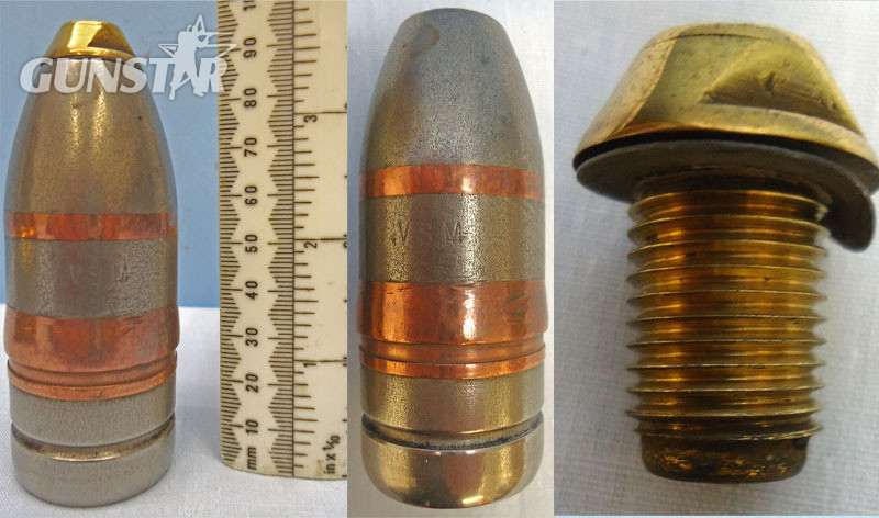  DEACTIVATED INERT. British Boer War Era, Vickers Son & Maxim 37mm (37 x 94R) Pom Pom Nose Fused HE (High Explosive) Round - O 1813 DEACTIVATED INERT. British Boer War Era, Vickers Son & Maxim 37mm (37 x 94R) Pom Pom Nose Fused HE (High Explosive) Round - O 1813  Other Ammunition