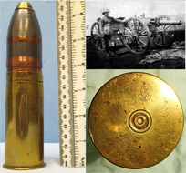 DEACTIVATED INERT. British Boer War Era, Vickers Son & Maxim 37mm (37 x 94R) Pom Pom Nose Fused HE (High Explosive) Round - O 1813 DEACTIVATED INERT. British Boer War Era, Vickers Son & Maxim 37mm (37 x 94R) Pom Pom Nose Fused HE (High Explosive) Round - O 1813  Other