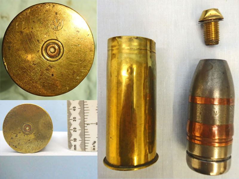 DEACTIVATED INERT. British Boer War Era, Vickers Son & Maxim 37mm (37 x 94R) Pom Pom Nose Fused HE (High Explosive) Round - O 1813 DEACTIVATED INERT. British Boer War Era, Vickers Son & Maxim 37mm (37 x 94R) Pom Pom Nose Fused HE (High Explosive) Round - O 1813  Other Ammunition