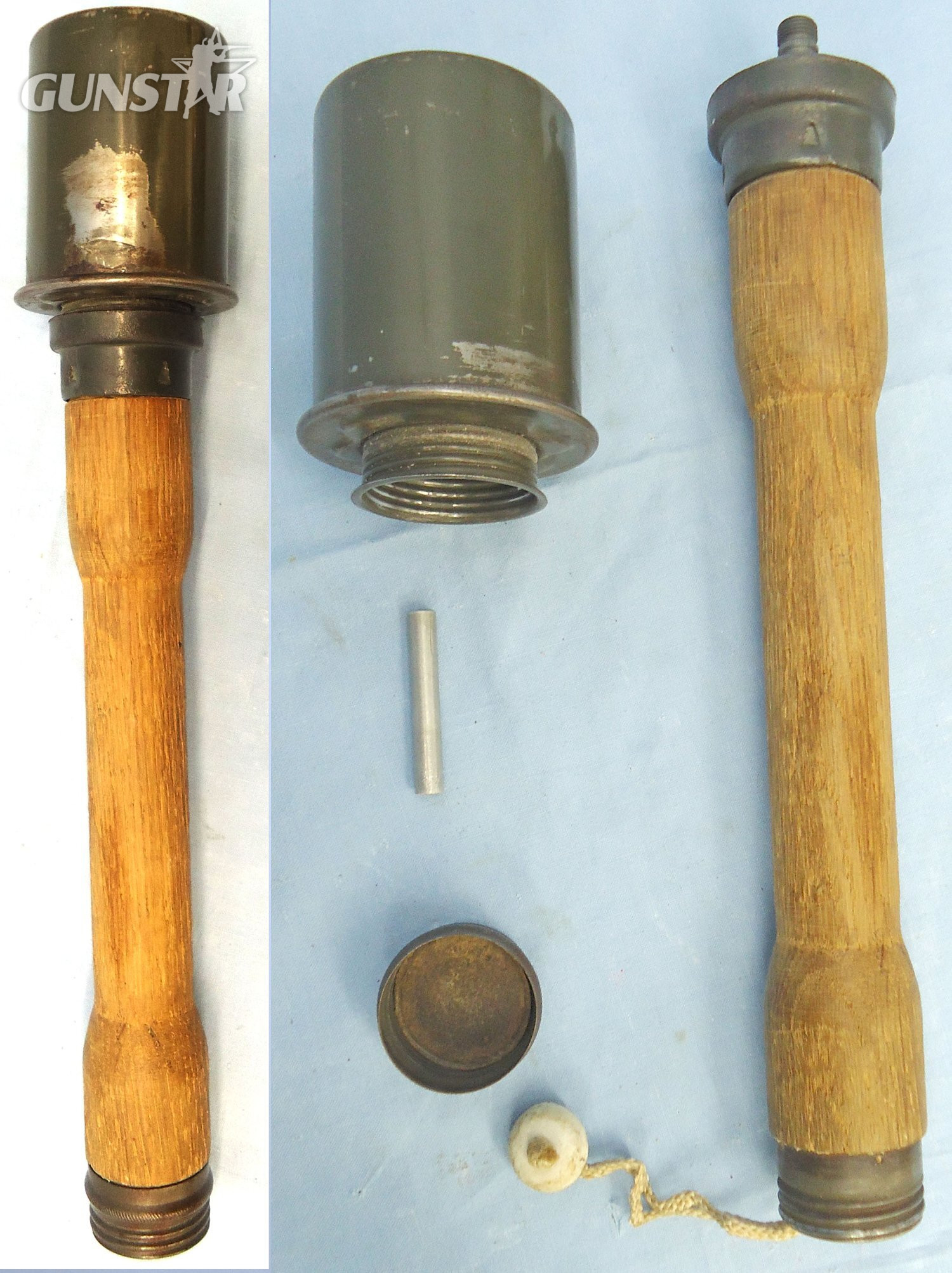 INERT DEACTIVATED. *MINT* German Late WW2 Model 1924 Stielhandgranate (M24) Stick Grenade. O 2219Om INERT DEACTIVATED. *MINT* German Late WW2 Model 1924 Stielhandgranate (M24) Stick Grenade. O 2219 Various Other Ammunition in 