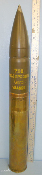 INERT DEACTIVATED WW2 U.S. 1943 & 1944 Dated U.S. 75mm (75x350R) Base Fused M61A INERT DEACTIVATED WW2 U.S. 1943 & 1944 Dated U.S. 75mm (75x350R) Base Fused M61A Antique & Militaria in 