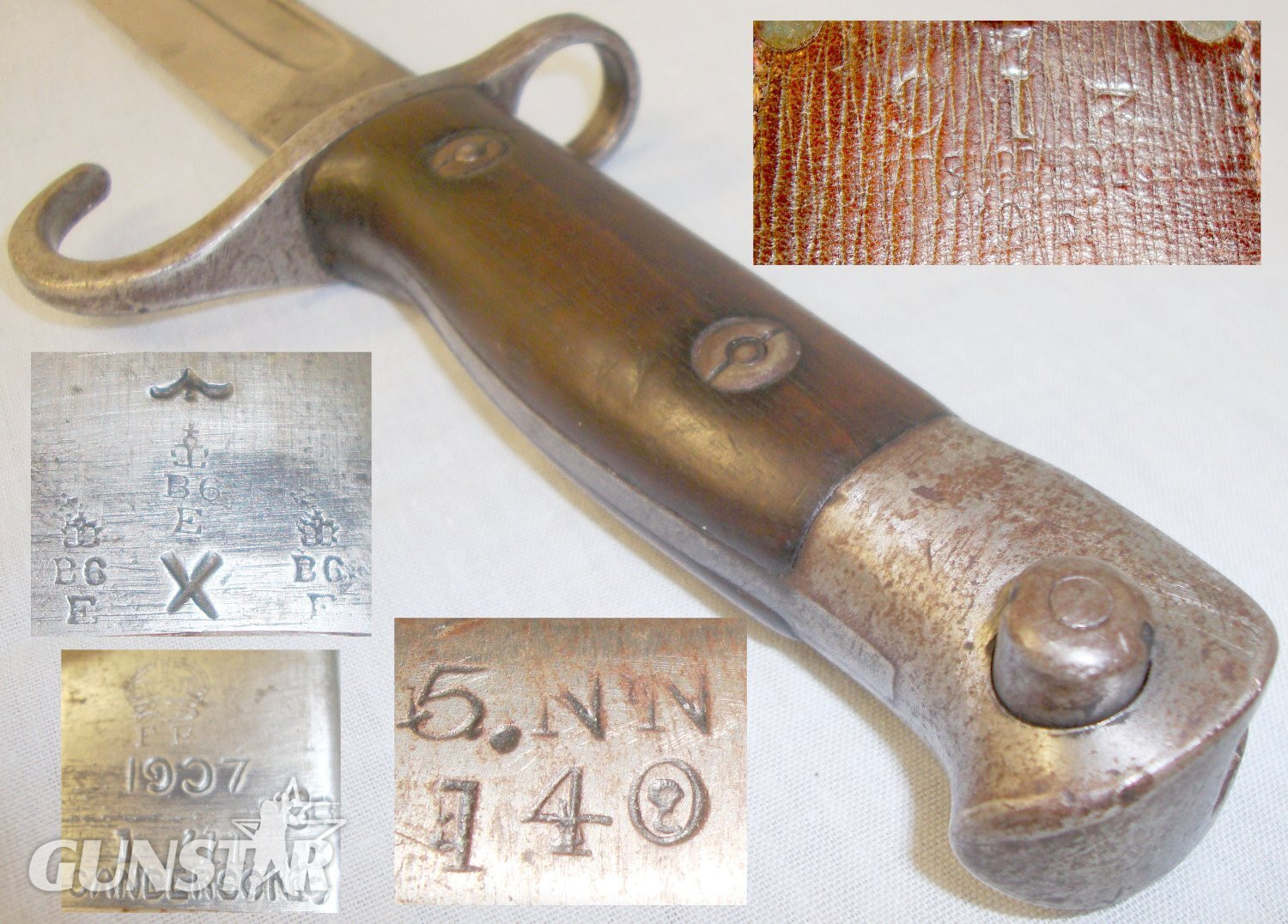 Scarce* ‘1907’ Hook Quillon Regimentally Marked ‘5th Northamptonshire’ Bayonet, Scabbard & Frog. 19852. Bayonet