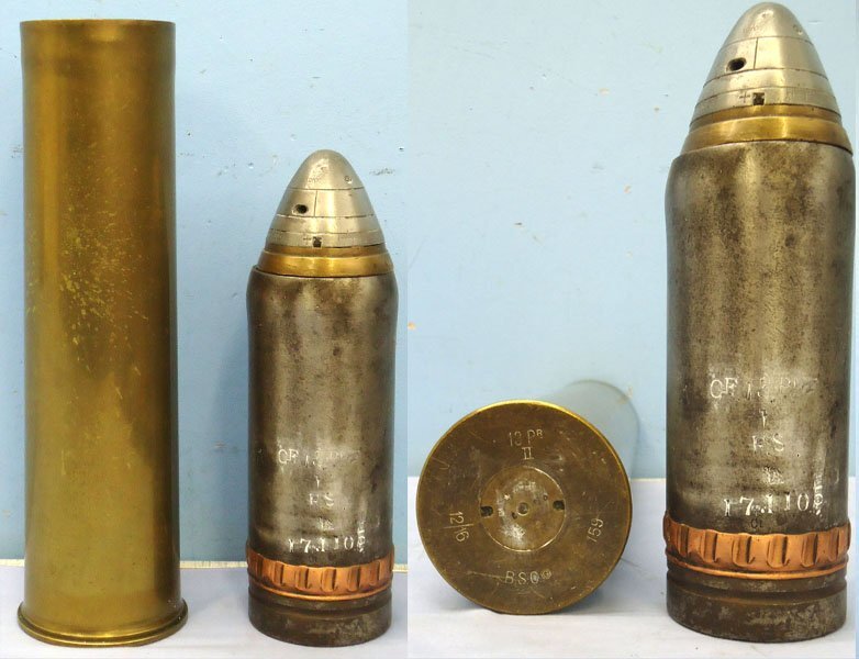  INERT DEACTIVATED. WW1 Era, 1910 Dated, British 13 Pounder (75x313R), Fired & Recovered Shrapnel Round Fitted With A No. 80 Mk II Time And Percussion Fuze. - O 2126 INERT DEACTIVATED. WW1 Era, 1910 Dated, British 13 Pounder (75x313R), Fired & Recovered Shrapnel Round Fitted With A No. 80 Mk II Time And Percussion Fuze. - O 2126  Other Ammunition
