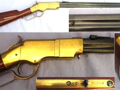 Italian Uberti .45 Colt, 1860 Henry Brass Framed Yellow Boy Rifle. **UK/EU 2018 DEACTIVATION CERTIFICATED** Sn 23484:118 Italian Uberti .45 Colt, 1860 Henry Brass Framed Yellow Boy Rifle. **UK/EU 2018 DEACTIVATION CERTIFICATED** Sn 23484:118 Lever Action Various Rifle