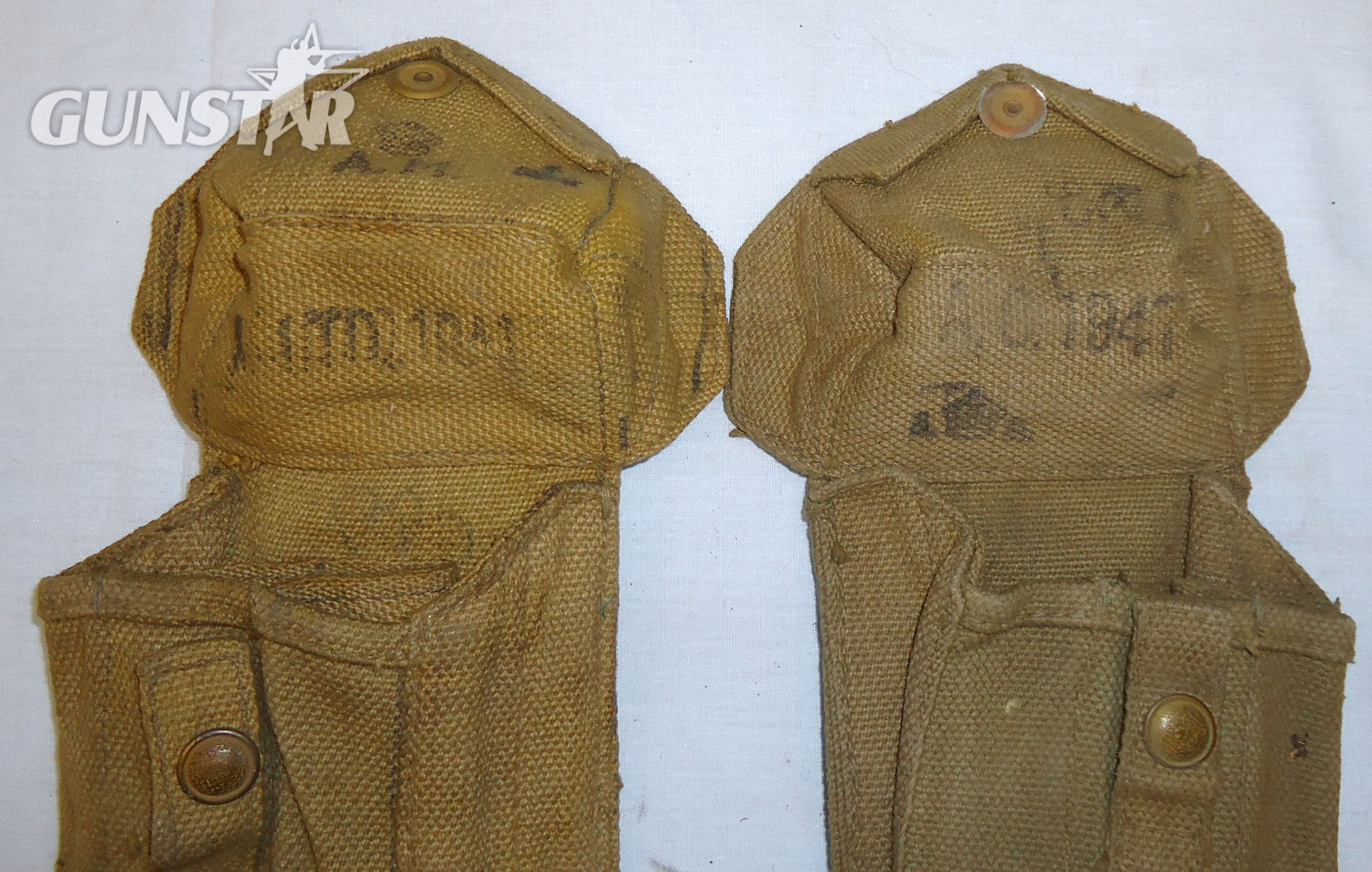 WW2, 1941 Dated, British, Air Ministry (Royal Air Force), Pair of Lanchester Sub Machine Gun, 3 Magazine Pattern 37 Webbing Pouch. - MISC 892 WW2, 1941 Dated, British, Air Ministry (Royal Air Force), Pair of Lanchester Sub Machine Gun, 3 Magazine Pattern 37 Webbing Pouch. - MISC 892 Other Accessory