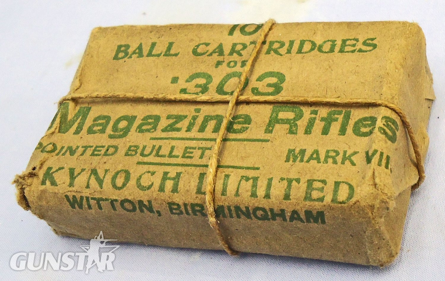 INERT DEACTIVATED. Scarce, British, WW1 Era, Kynoch, 10 Round, .303 Mark II Ball Round in a Mark VII Service Pack. - O 2306 INERT DEACTIVATED. Scarce, British, WW1 Era, Kynoch, 10 Round, .303 Mark II Ball Round in a Mark VII Service Pack. - O 2306 Various Other Ammunition in 