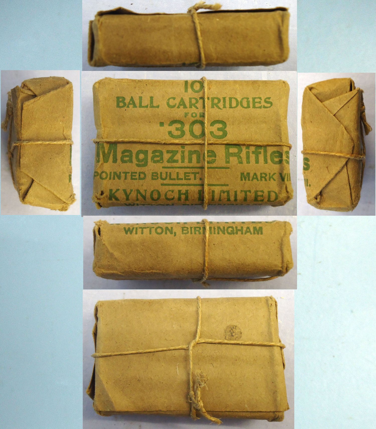  INERT DEACTIVATED. Scarce, British, WW1 Era, Kynoch, 10 Round, .303 Mark II Ball Round in a Mark VII Service Pack. - O 2306 INERT DEACTIVATED. Scarce, British, WW1 Era, Kynoch, 10 Round, .303 Mark II Ball Round in a Mark VII Service Pack. - O 2306 Various Other Ammunition