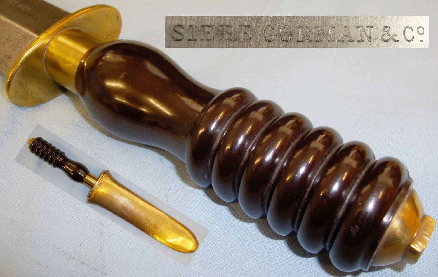C1960’s British Siebe Gorman & Co Royal Navy Diver's Knife & Scabbard. Sn 23484:17 Knive