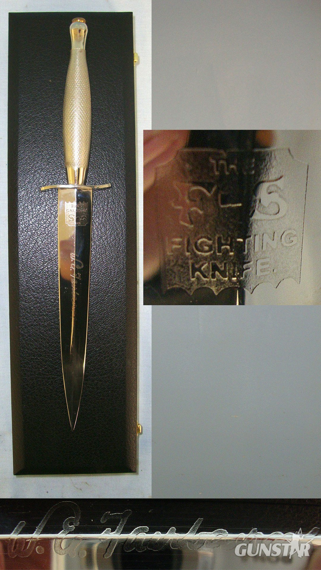 MINT**RARE**1990’s Cased Commemorative Fairbairn Sykes 1st Pattern, FS Commando Dagger With Etched W.E. Fairbairn Signature & FS Panel Blade. Sn 23278 Knive in 