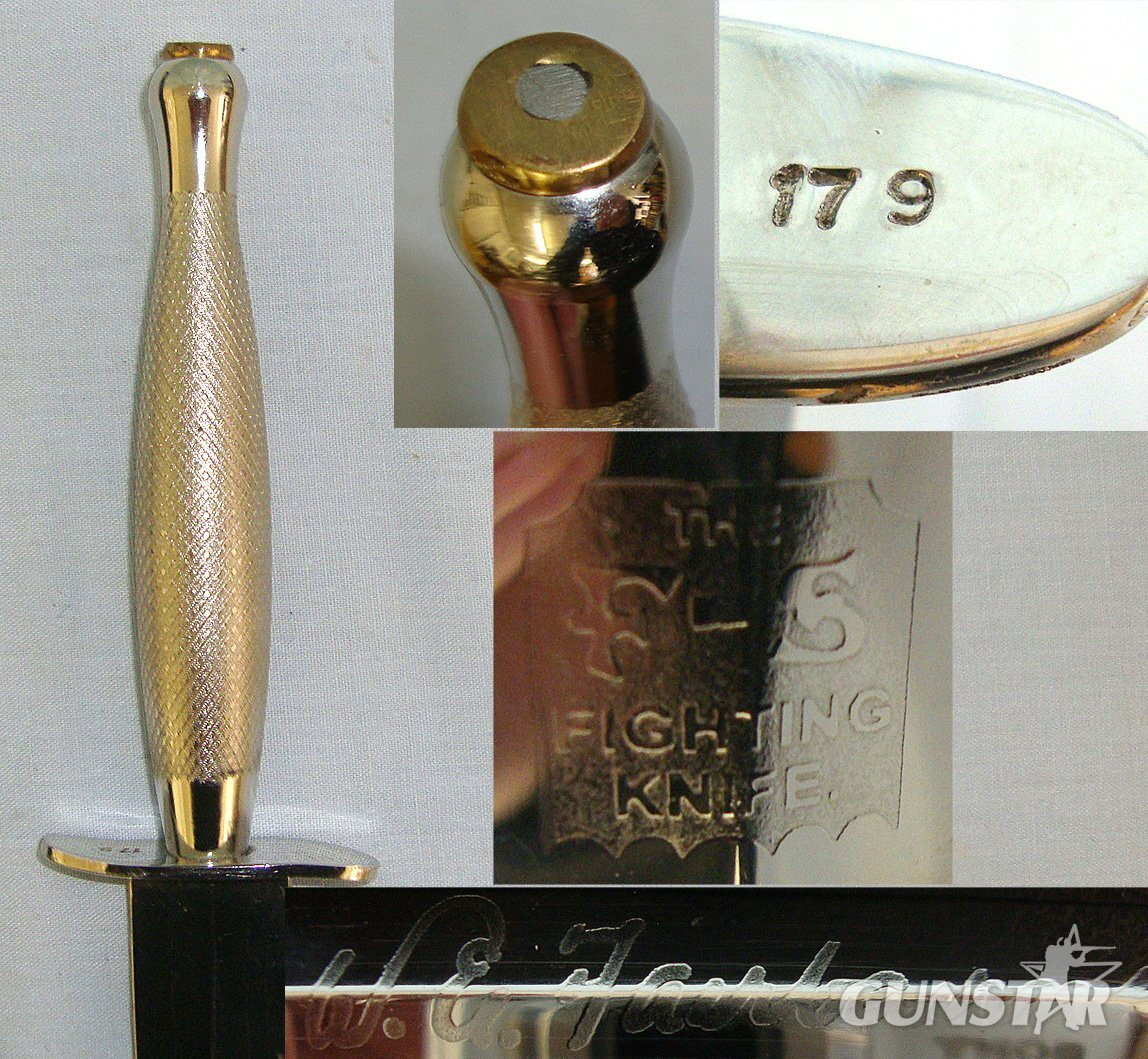MINT**RARE**1990’s Cased Commemorative Fairbairn Sykes 1st Pattern, FS Commando Dagger With Etched W.E. Fairbairn Signature & FS Panel Blade. Sn 23278 Knive