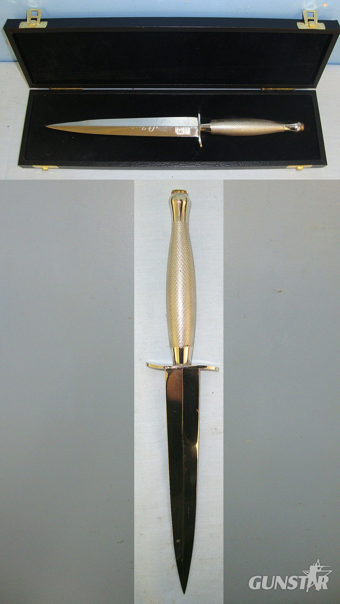  MINT**RARE**1990’s Cased Commemorative Fairbairn Sykes 1st Pattern, FS Commando Dagger With Etched W.E. Fairbairn Signature & FS Panel Blade. Sn 23278 Knive