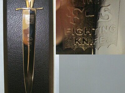 MINT**RARE**1990’s Cased Commemorative Fairbairn Sykes 1st Pattern, FS Commando Dagger With Etched W.E. Fairbairn Signature & FS Panel Blade. Sn 23278 Knive