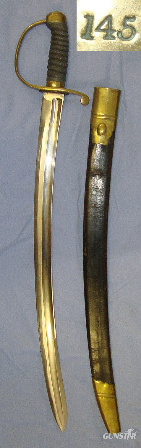 Victorian British Dockyard Or River Police Brass Hilt Sword / Hanger Cutlass Sidearm & Scabbard. Sn 23674 Sword in 