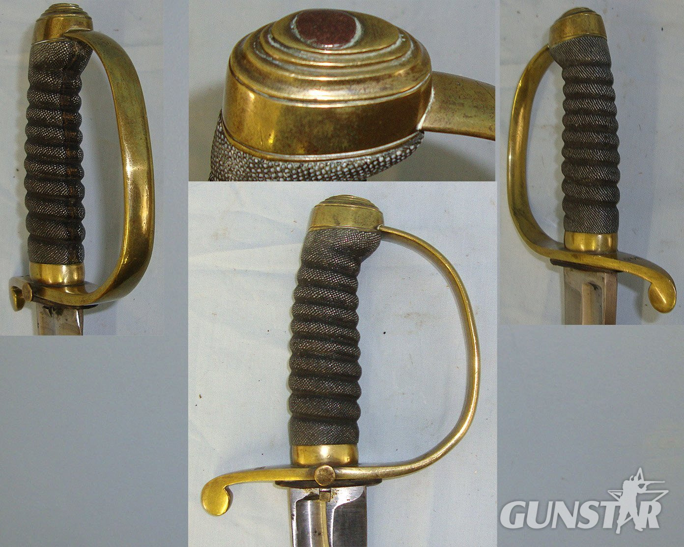 Victorian British Dockyard Or River Police Brass Hilt Sword / Hanger Cutlass Sidearm & Scabbard. Sn 23674 Sword
