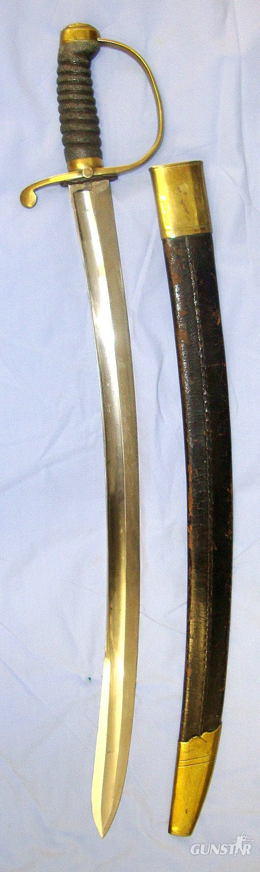  Victorian British Dockyard Or River Police Brass Hilt Sword / Hanger Cutlass Sidearm & Scabbard. Sn 23674 Sword