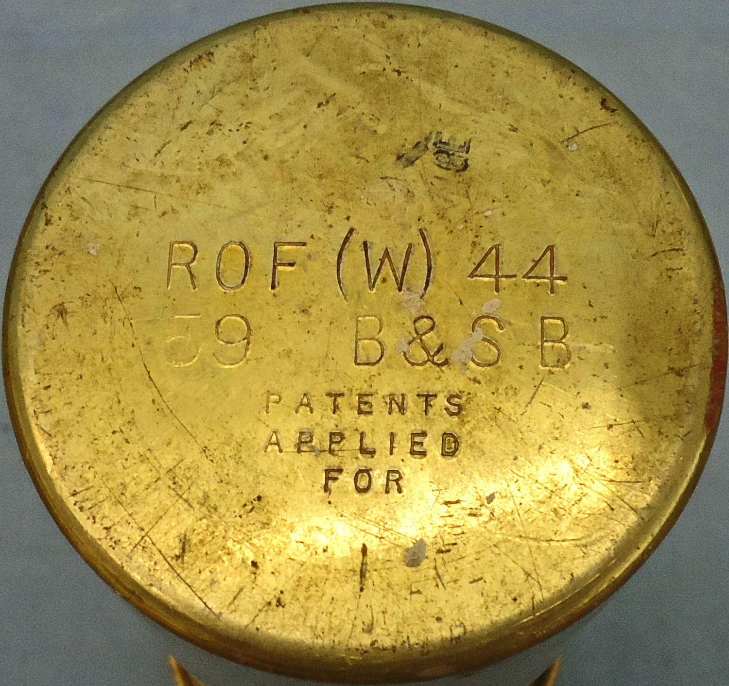 {CATEGORY} - INERT. British, No 117 Fuze Plug, Representing No117 Nose Fuze & Transit Tin. - O 1955 INERT. British, No 117 Fuze Plug, Representing No117 Nose Fuze & Transit Tin. - O 1955  Other Ammunition in 