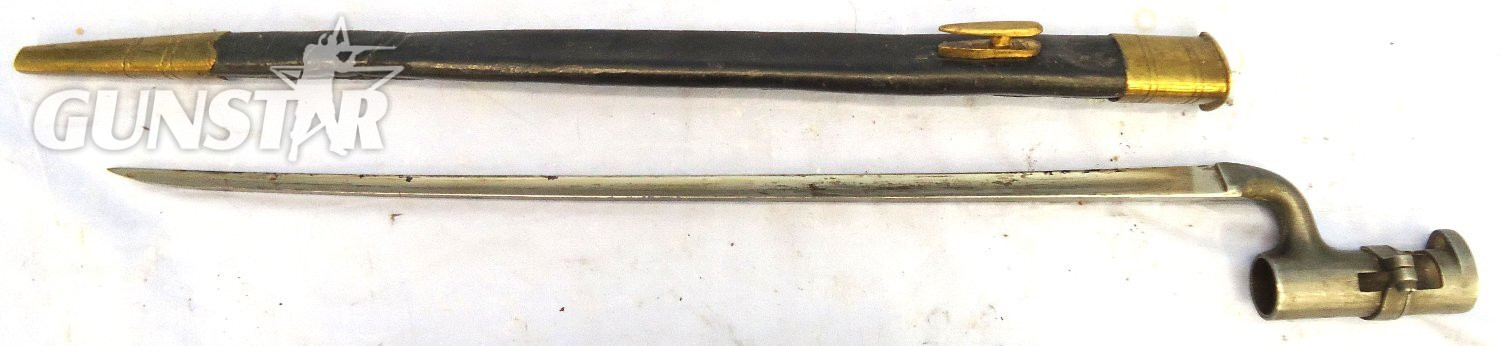 Post Mutiny Indian Issue Victorian British India Pattern 1859 Socket Bayonet (NOT P1853) For Enfield Smoothbore Muzzle Loading Muskets and Scabbard. Sn 23478:105 Bayonet - {CATEGORY} in 