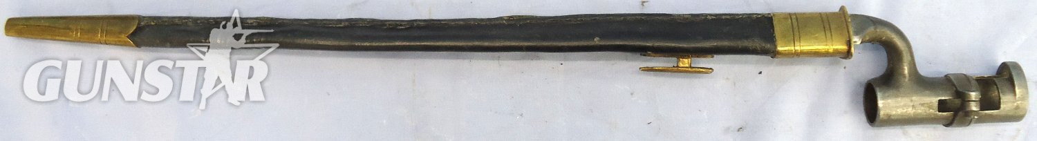 {CATEGORY} - Post Mutiny Indian Issue Victorian British India Pattern 1859 Socket Bayonet (NOT P1853) For Enfield Smoothbore Muzzle Loading Muskets and Scabbard. Sn 23478:105 Bayonet in 