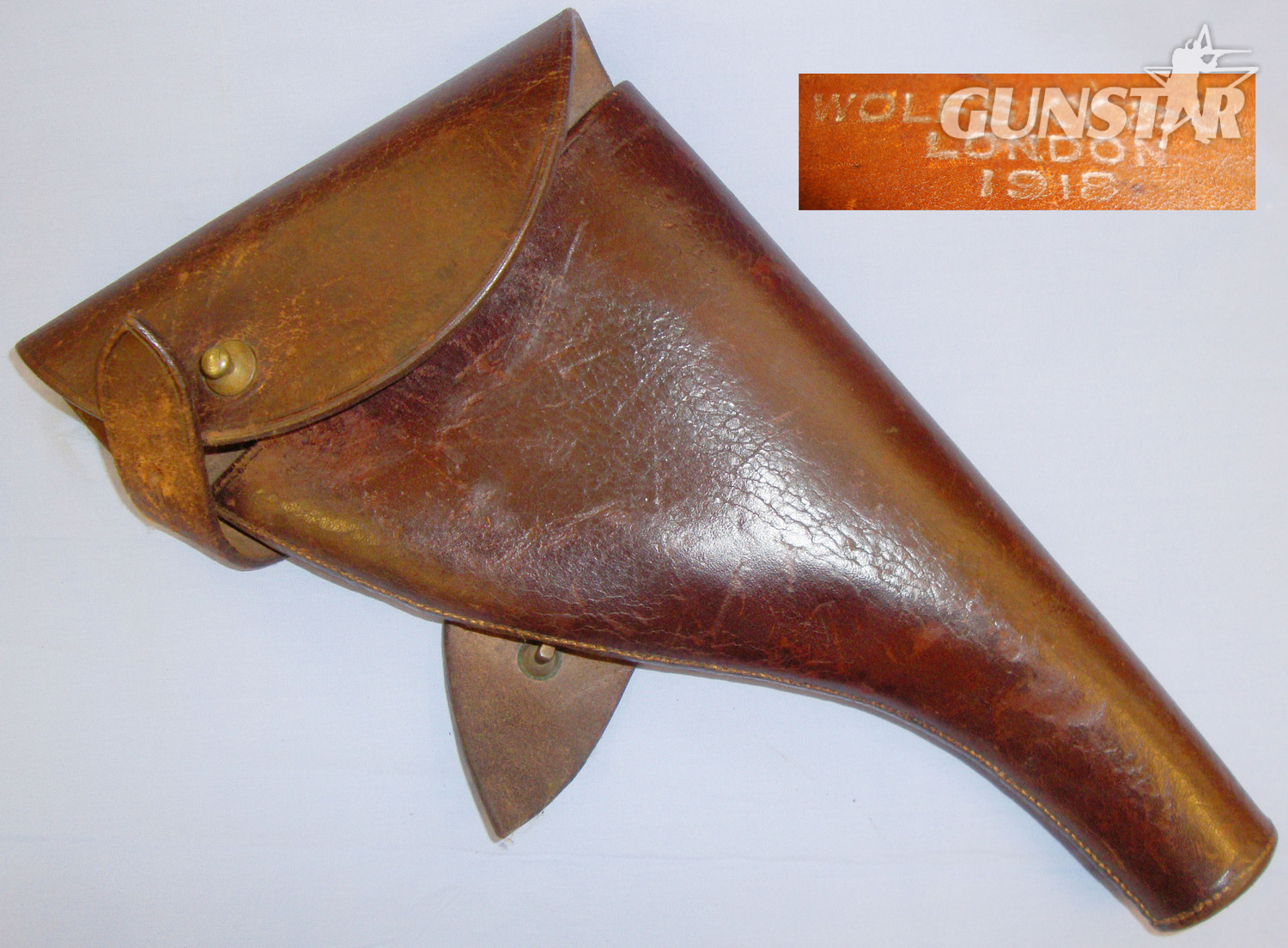 WWI Dated 1918 British Wolfsky & Co London Sam Browne Holster For Webley & Enfield MK VI, S&W & Colt .455\" Calibre Service Revolvers. Sn 2067:22. WWI Dated 1918 British Wolfsky & Co London Sam Browne Holster For Webley & Enfield MK VI, S&W & Colt .455\" Calibre Service Revolvers. Sn 2067:22. Antique & Militaria in 