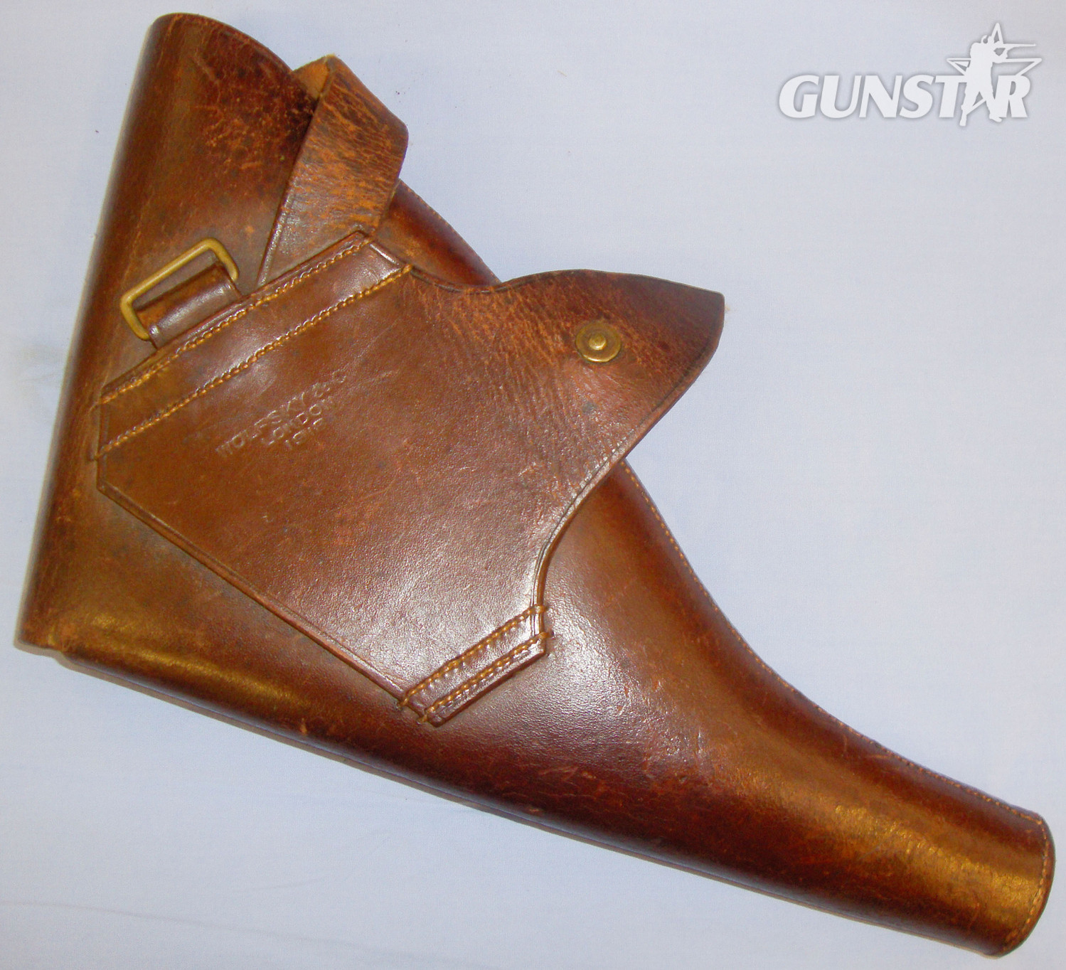  WWI Dated 1918 British Wolfsky & Co London Sam Browne Holster For Webley & Enfield MK VI, S&W & Colt .455\" Calibre Service Revolvers. Sn 2067:22. WWI Dated 1918 British Wolfsky & Co London Sam Browne Holster For Webley & Enfield MK VI, S&W & Colt .455\" Calibre Service Revolvers. Sn 2067:22. Antique & Militaria