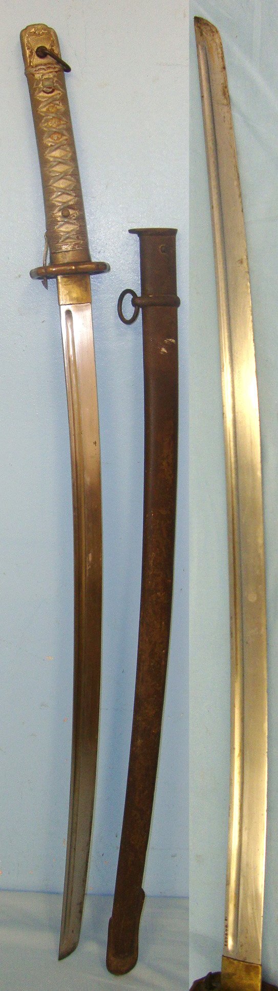  MATCHING NUMBERS, BLADE NUMBERED ON SIDE**Original, WW2 Japanese NCO's Type 95 Katana With ‘The Lijima Swords Factory’ & Toyo 1st Arsenal Arsenal Marks & Scabbard. Sn 20906 Sword